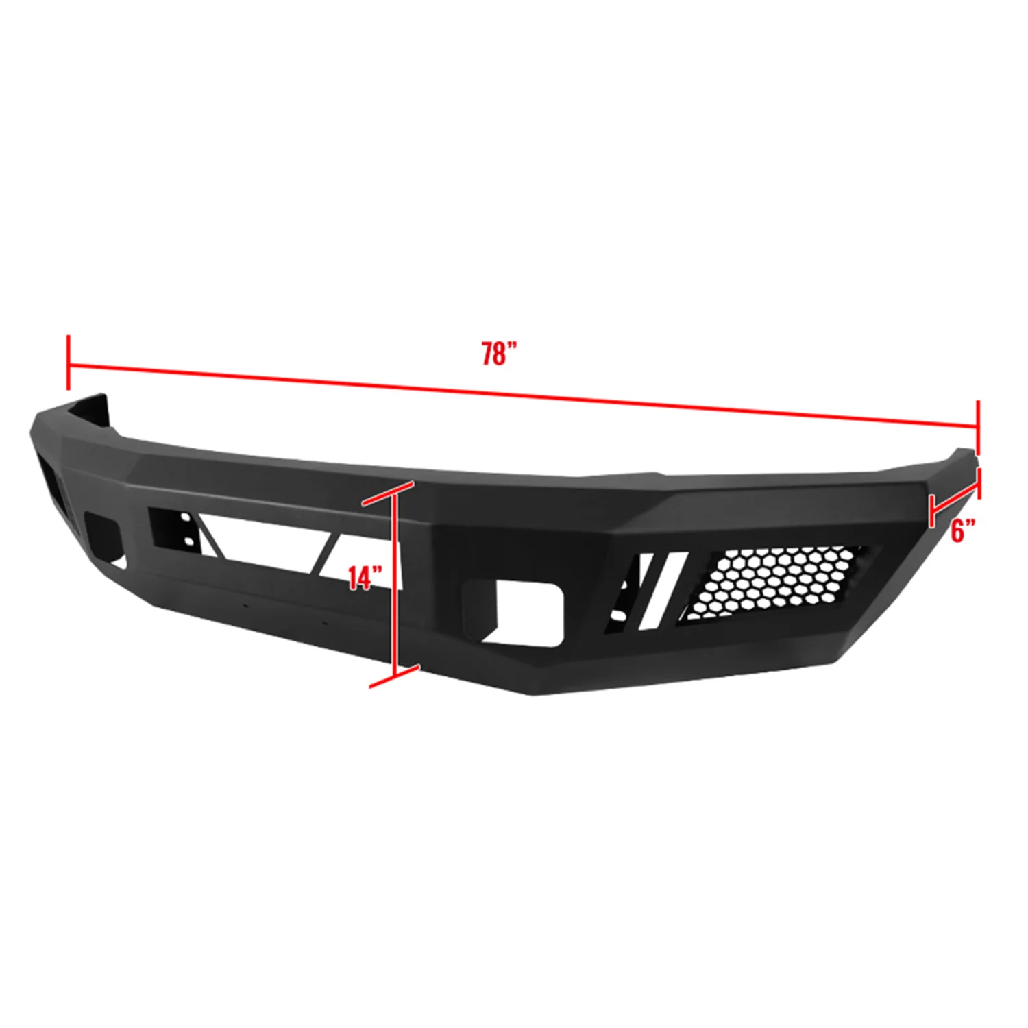 2017-2021 Ford F-250/F-350 Black Heavy Duty Steel Front Bumper LED Light Ports - Image 2