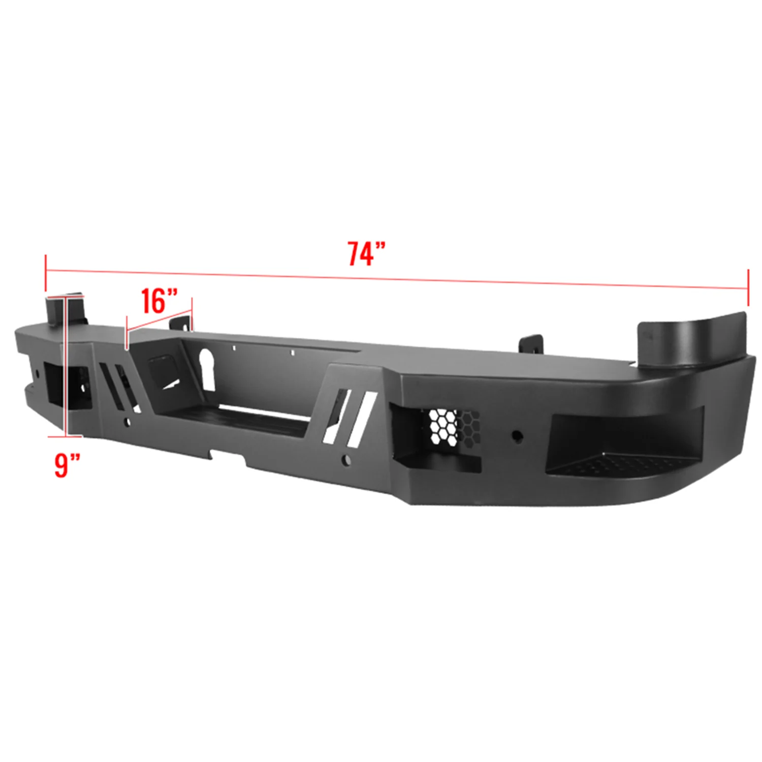 2017-2021 Ford F-250/F-350 Black Heavy Duty Steel Rear Step Bumper - Image 2