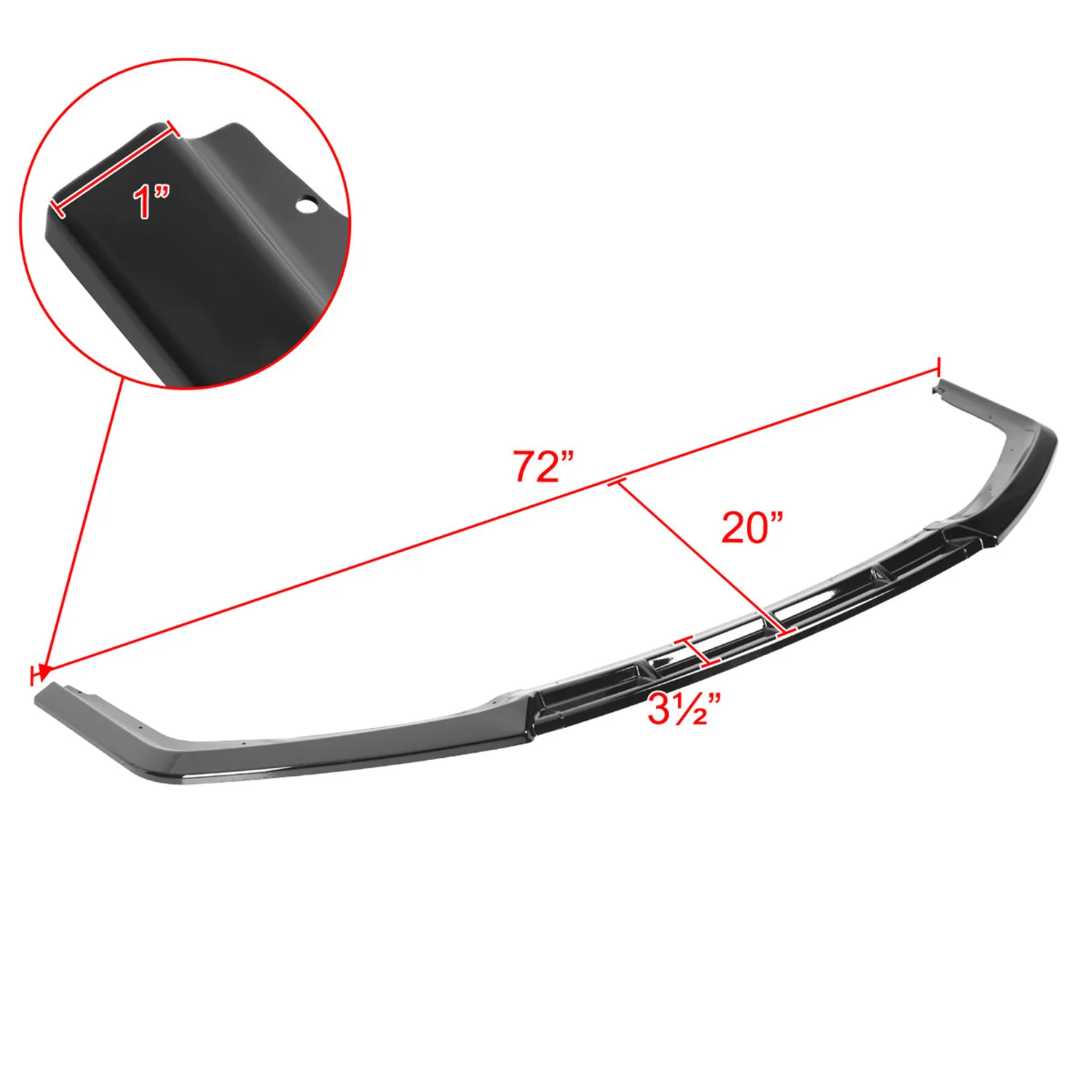 2017-2021 Honda Civic Si Glossy Black 3Pcs Front Bumper Lip Spoiler Kit - Image 2