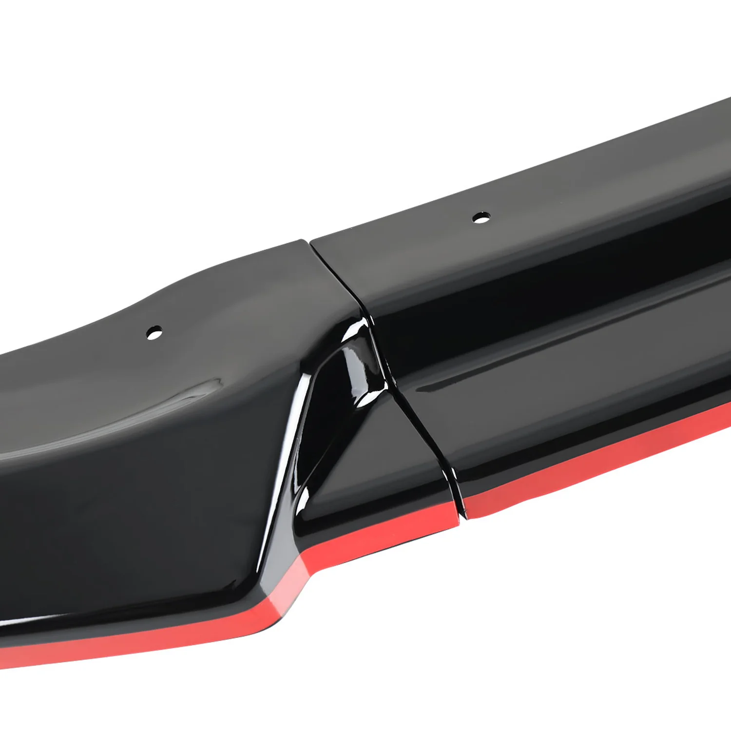 2017-2021 Honda Civic Si Glossy Black/Red Trim 3Pcs Front Bumper Lip Kit - Image 3