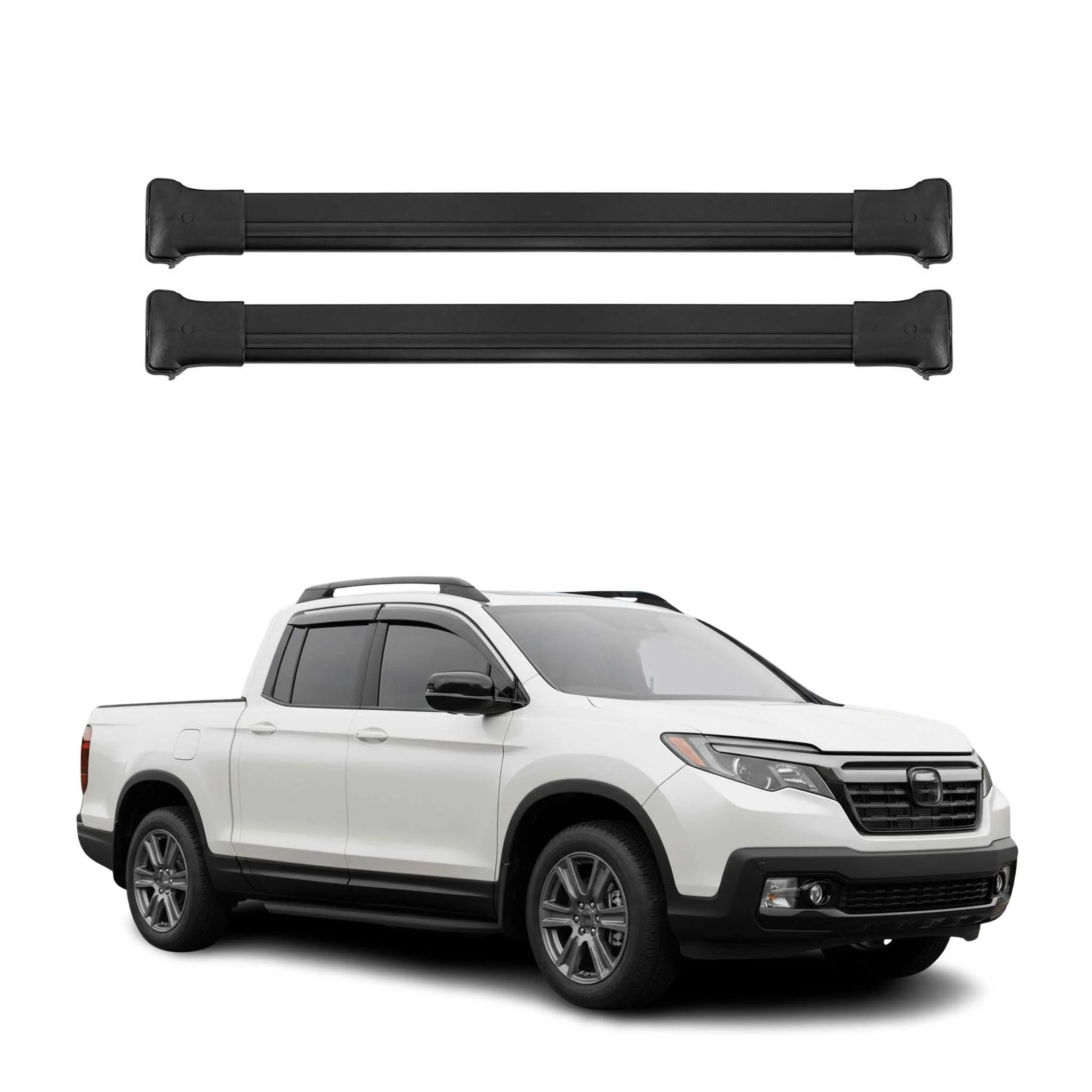 2017-2026 Honda Ridgeline Roof Rack Cross Bars Luggage Carrier Alu Black 2Pcs