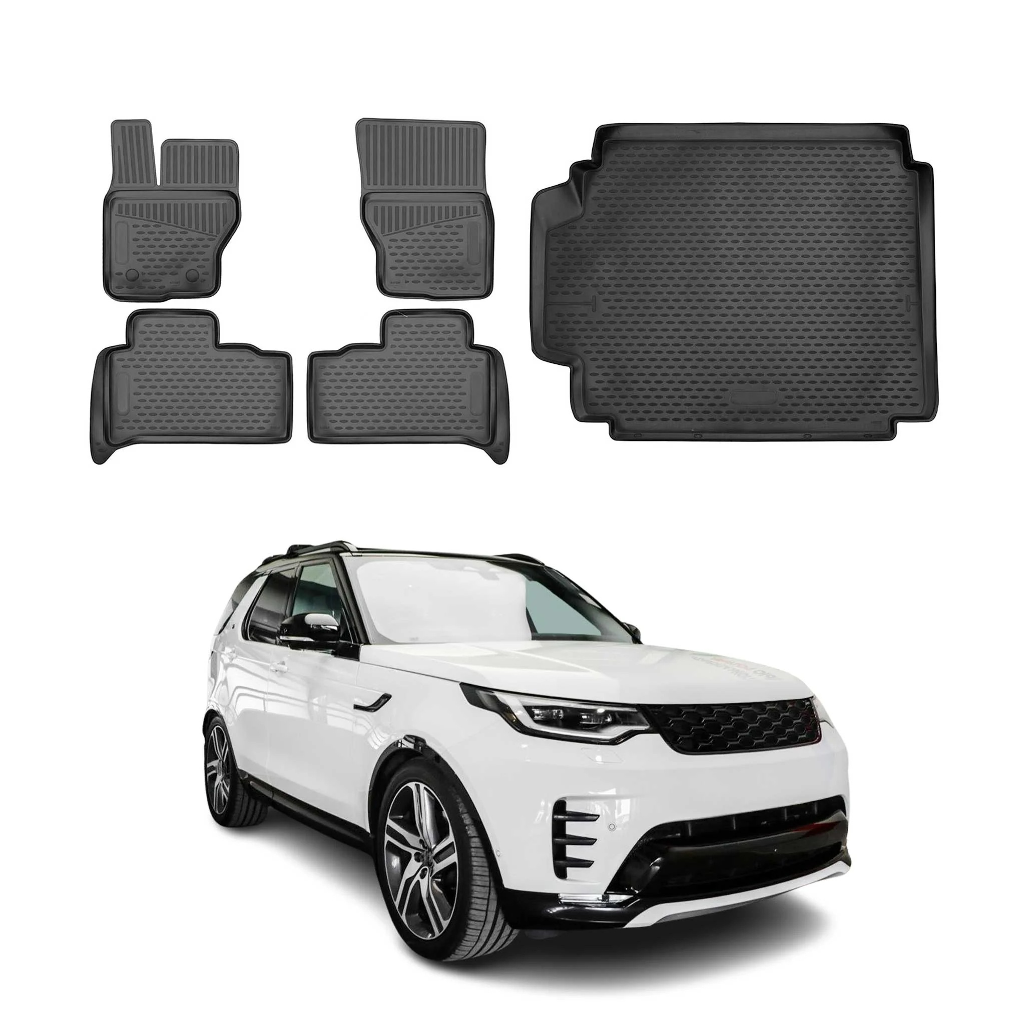 2017-2026 Land Rover Discovery 7 Seats Floor Mats & Cargo Liner Full Set Black