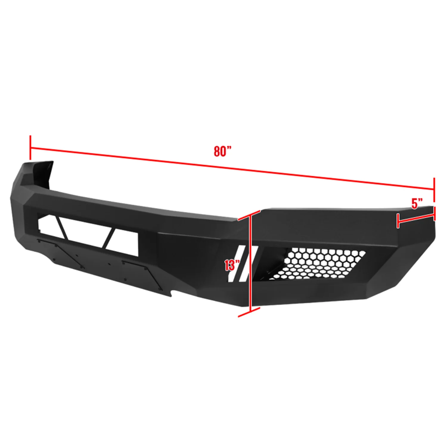2018-2020 Ford F-150 Black Heavy Duty Steel Front Bumper & LED Light Ports - Image 2