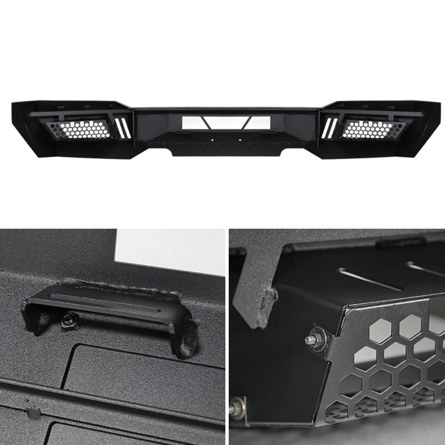 2018-2020 Ford F-150 Black Heavy Duty Steel Front Bumper & LED Light Ports - Image 8