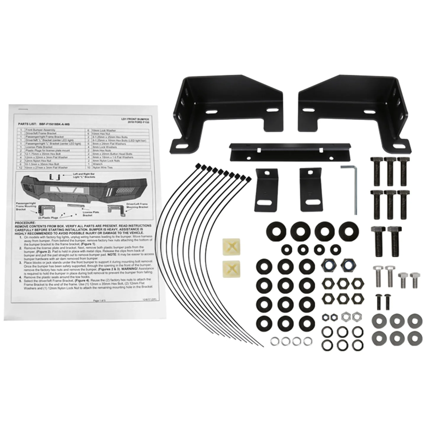 2018-2020 Ford F-150 Black Heavy Duty Steel Front Bumper & LED Light Ports - Image 9