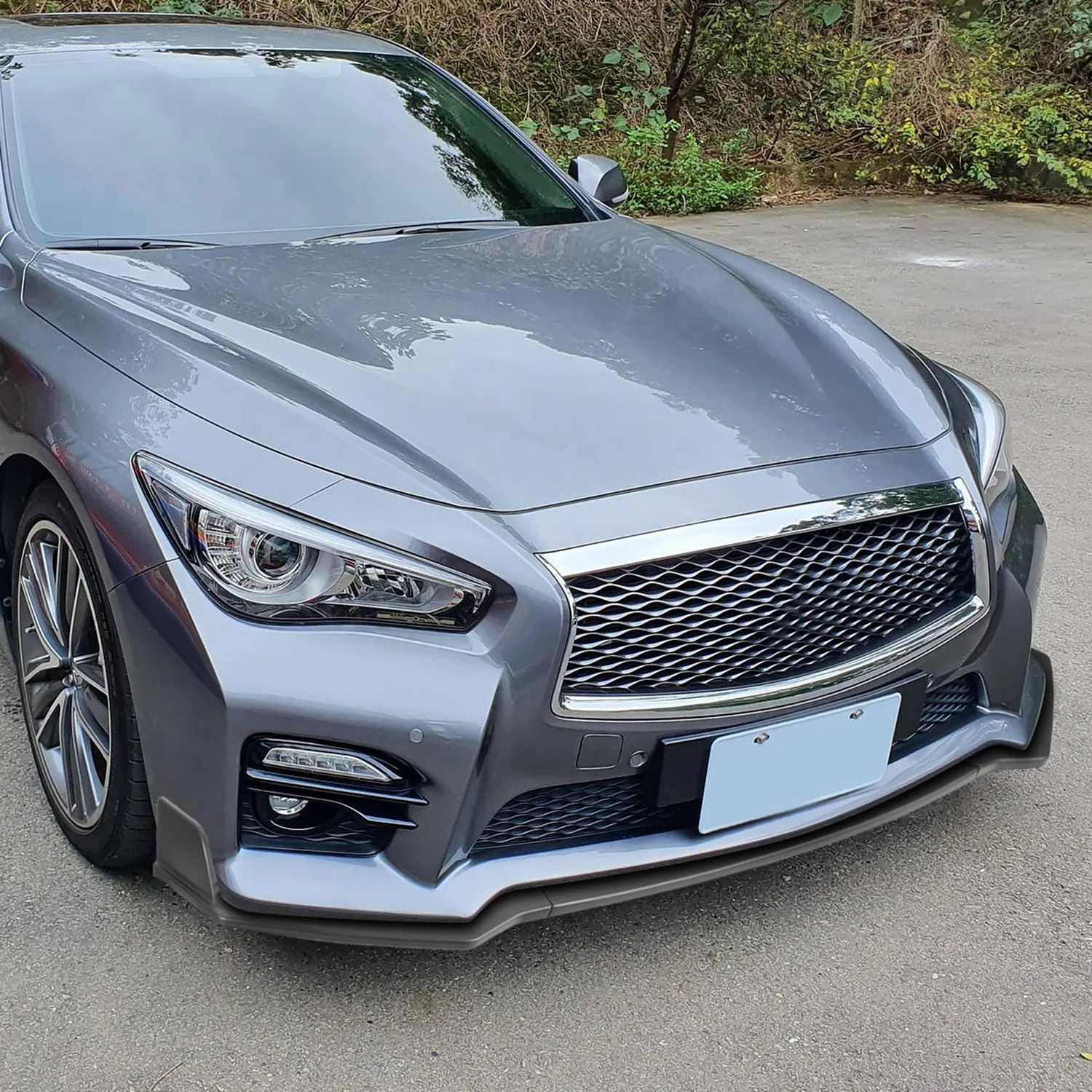 2018-2020 Infiniti Q50 Sport Matte Black Polypropylene 3Pcs Bumper Lip Set - Image 10