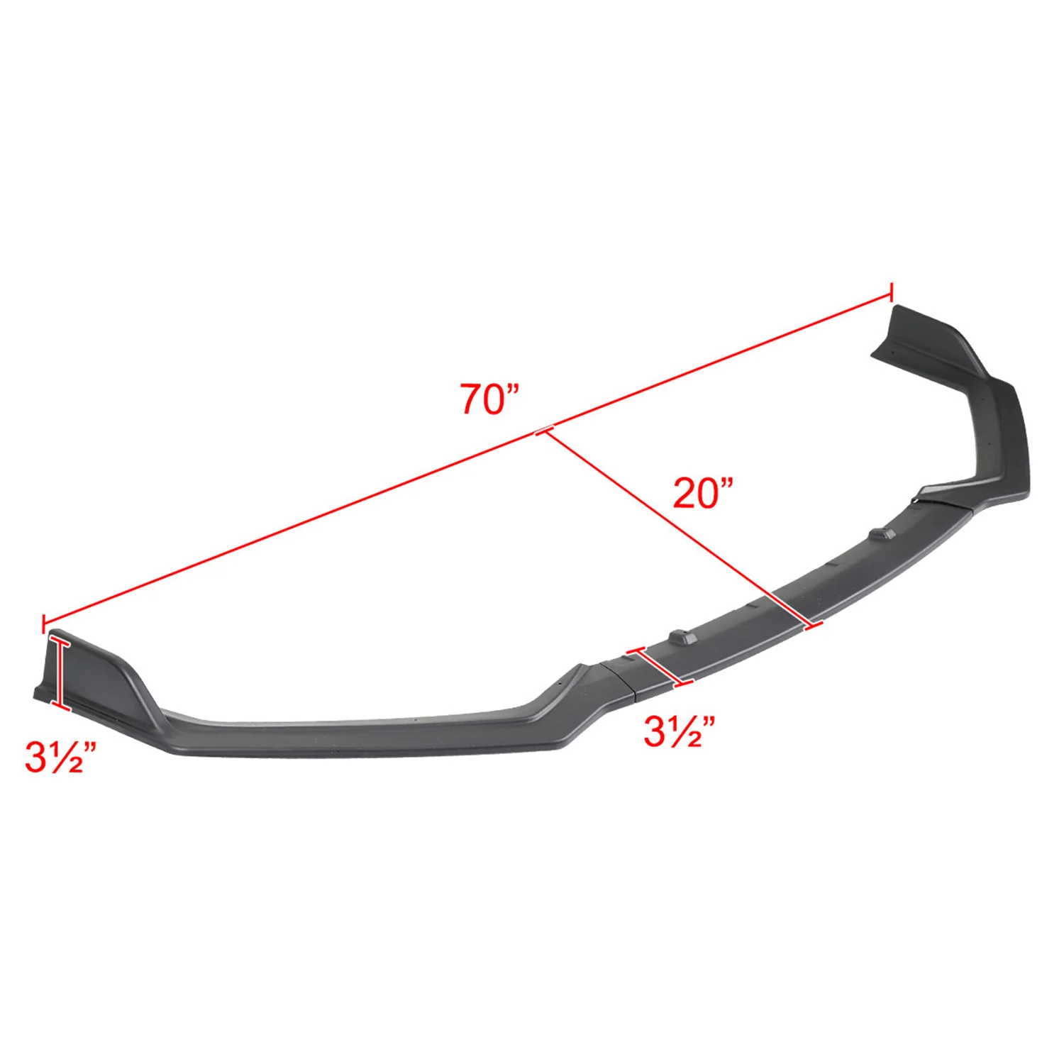 2018-2020 Infiniti Q50 Sport Matte Black Polypropylene 3Pcs Bumper Lip Set - Image 2