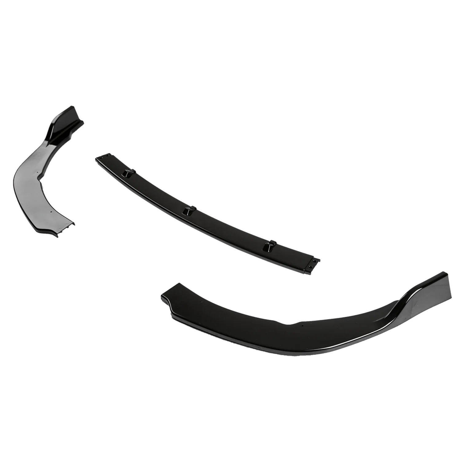 2018-2020 Toyota Camry SE/XSE/LE/XLE Glossy Black 3Pcs Bumper Lip Spoiler - Image 6
