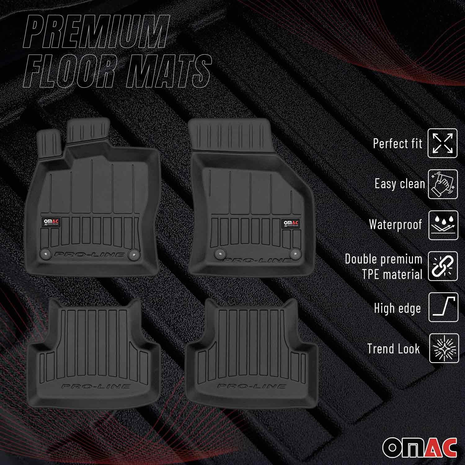 2017-2026 VW T-Roc Premium Floor Mats Liners Full Set All Weather Heavy Duty - Image 2