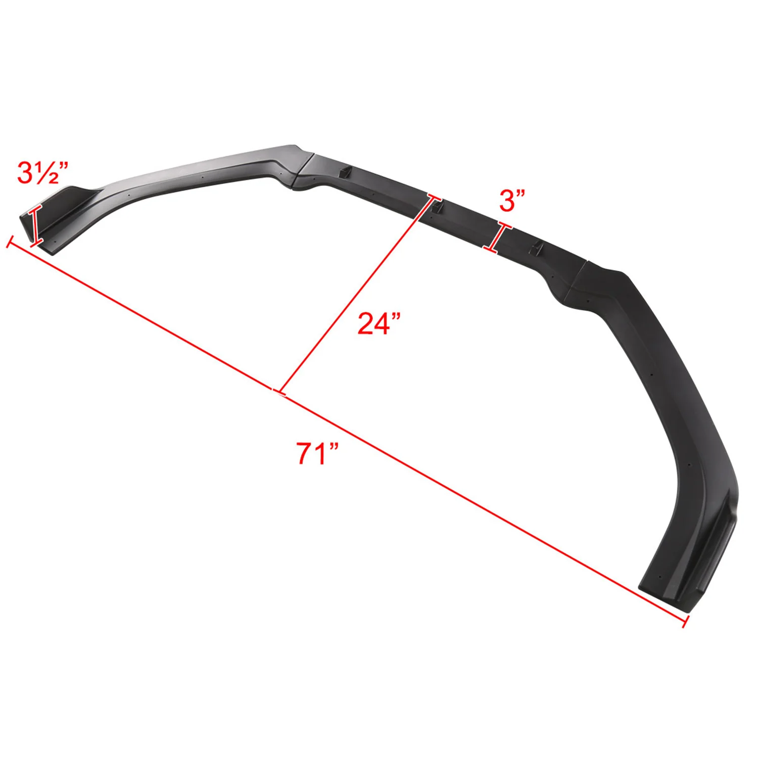 2019-2020 Nissan Altima Sedan Matte Black Polypropylene 3Pcs Bumper Lip - Image 2