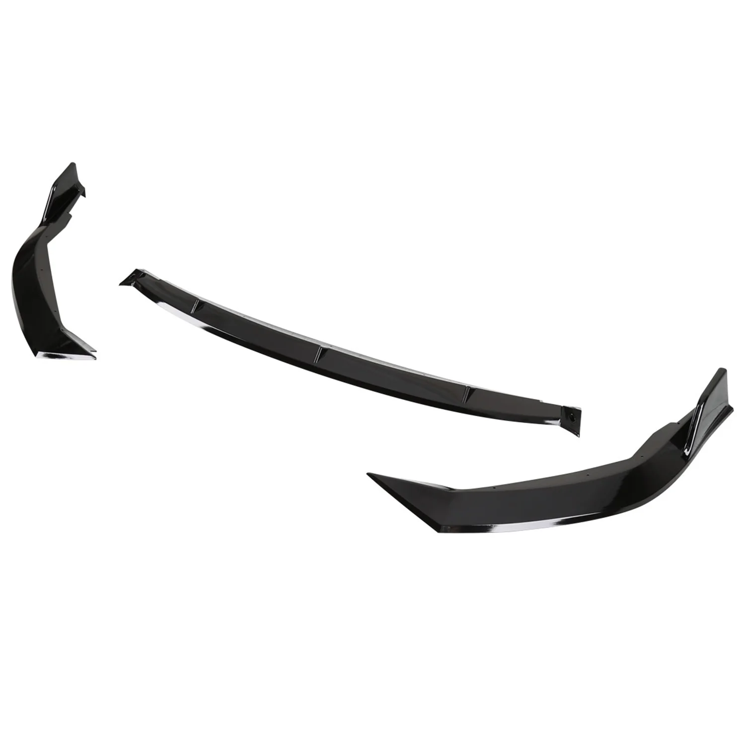 2019-2020 Toyota Corolla Sedan Glossy Black Polypropylen 3Pcs Bumper Lip - Image 6