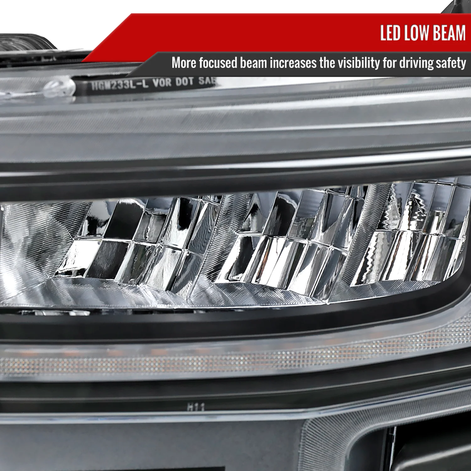 2019-2021 Chevy Silverado 1500 Full LED Projector Headlights LED Signal Black - Image 4