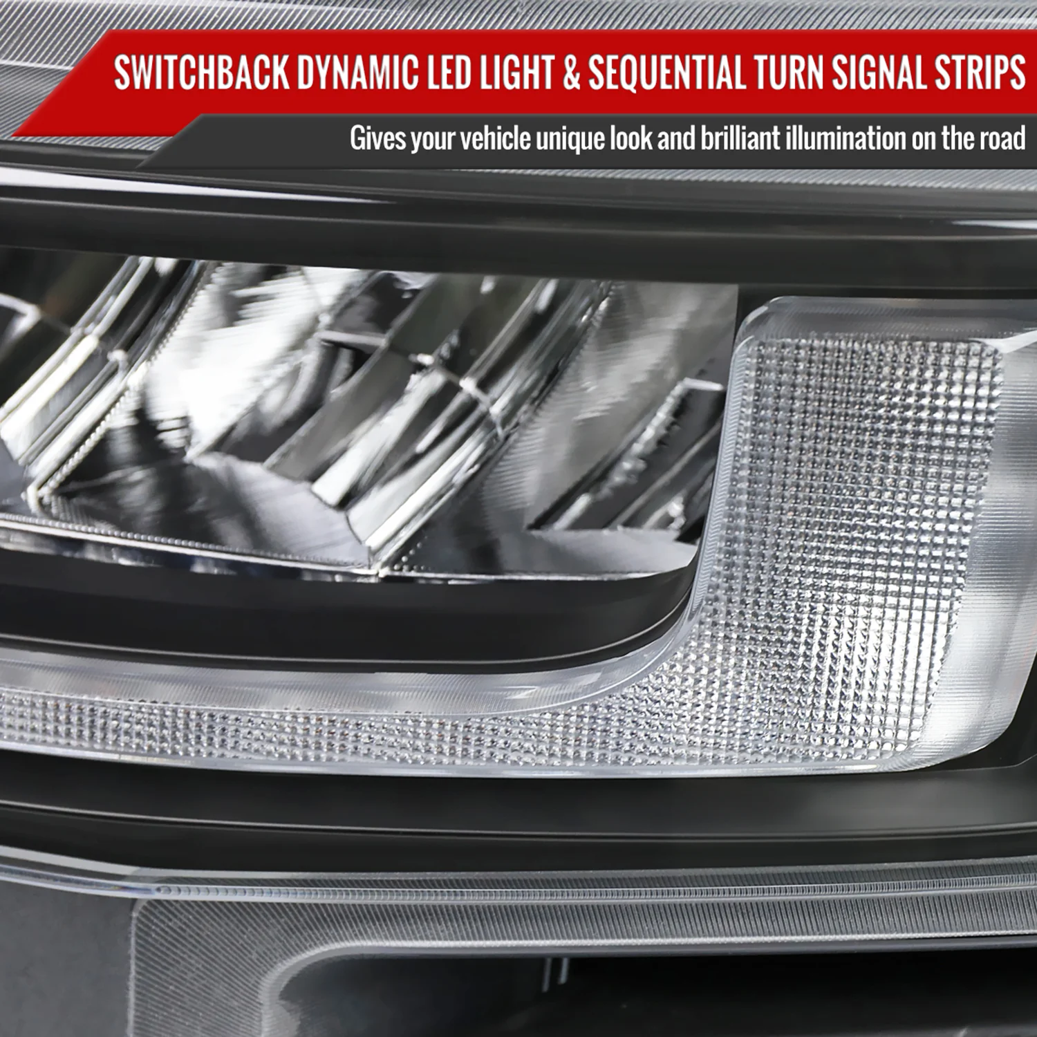 2019-2021 Chevy Silverado 1500 Full LED Projector Headlights LED Signal Black - Image 6