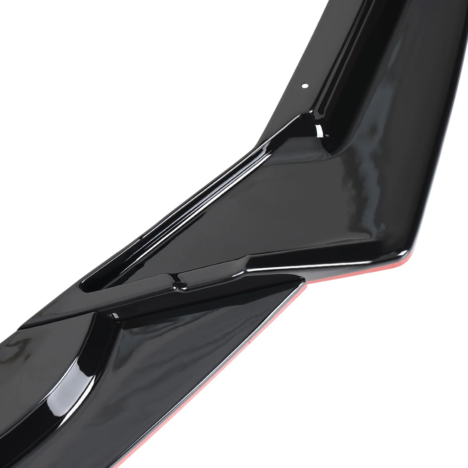 2019-2021 Honda Civic Sedan Glossy Black/Red Trim 3PC Front Bumper Lip Set - Image 3