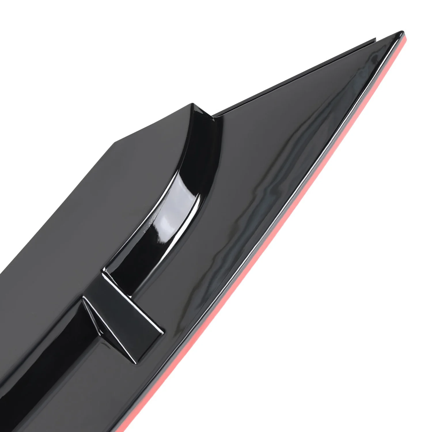 2019-2021 Honda Civic Sedan Glossy Black/Red Trim 3PC Front Bumper Lip Set - Image 4