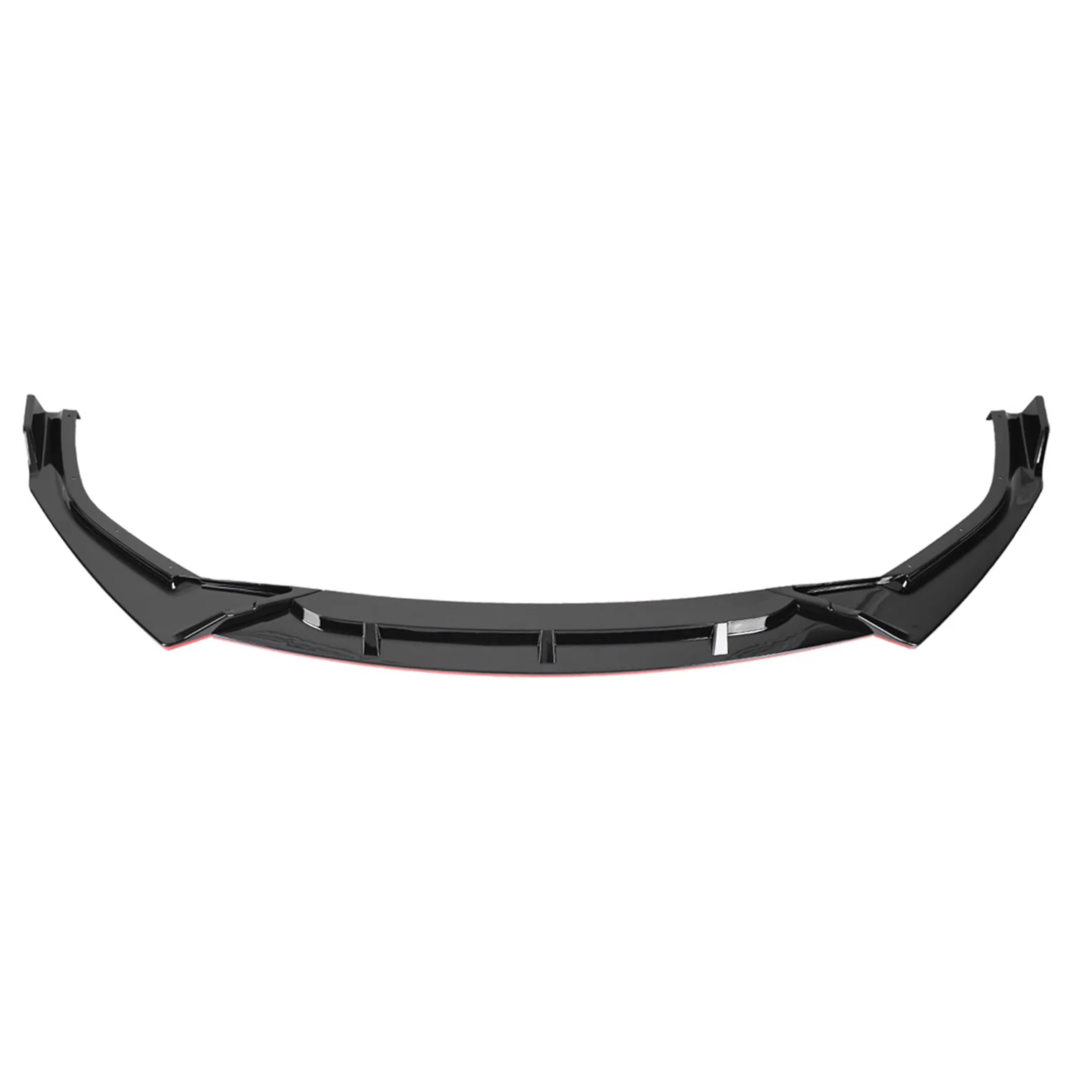 2019-2021 Honda Civic Sedan Glossy Black/Red Trim 3PC Front Bumper Lip Set - Image 7