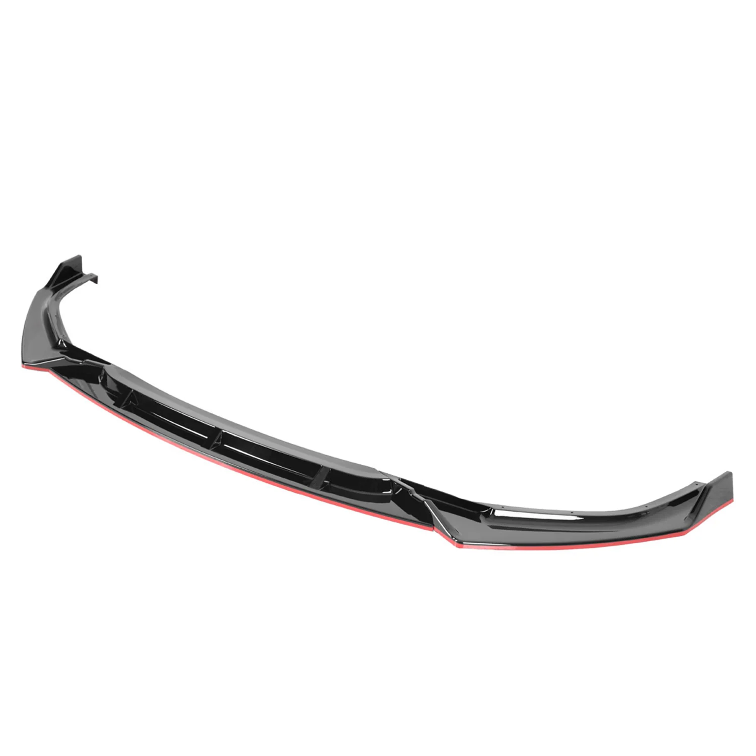 2019-2021 Honda Civic Sedan Glossy Black/Red Trim 3PC Front Bumper Lip Set - Image 8