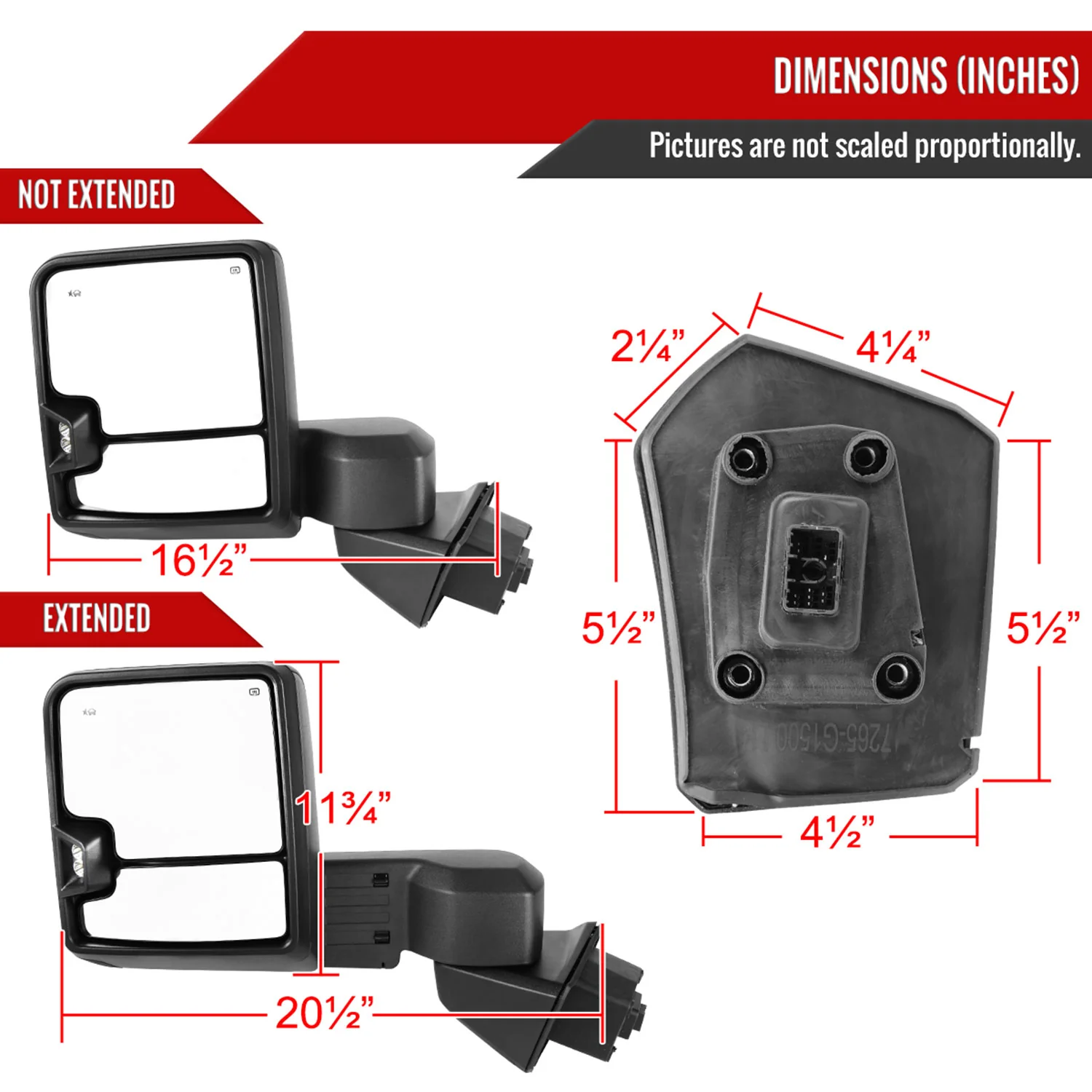 2019-2022 GMC Sierra 1500 Heated Black Towing Mirrors Smoke &Clearance Lights - Image 8