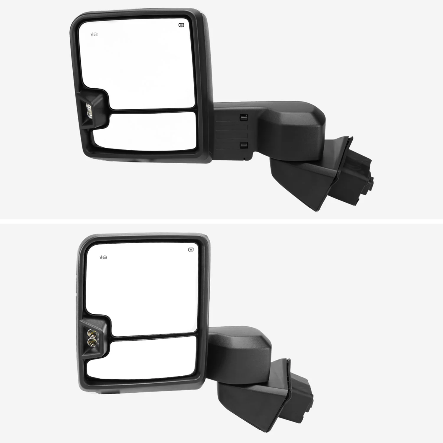 2019-2022 GMC Sierra 1500 Heated Chrome Towing Mirrors Clear Lens Turn Signal - Image 3