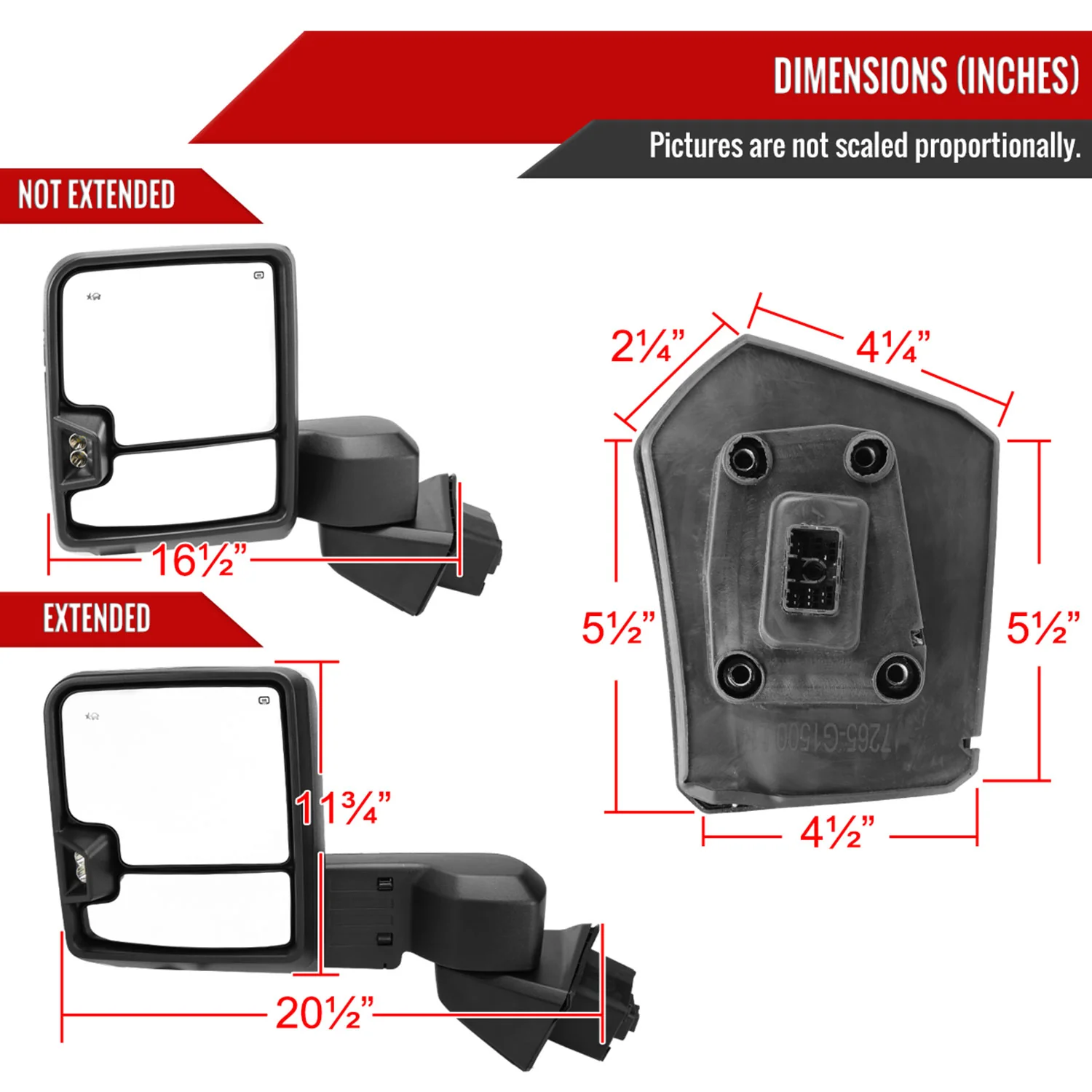 2019-2022 GMC Sierra 1500 Heated Chrome Towing Mirrors Clear Lens Turn Signal - Image 8