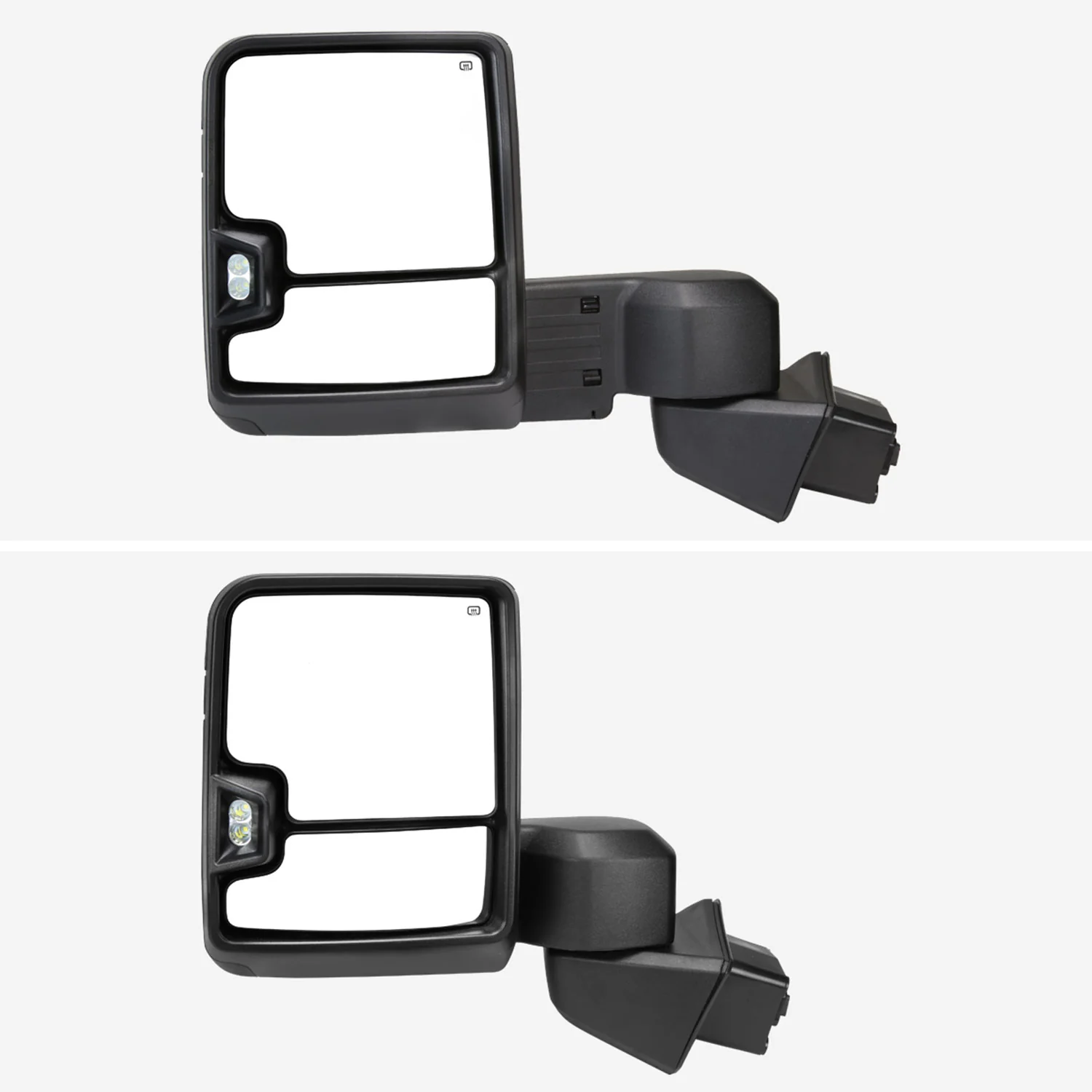 2019-2023 Chevy Silverado 1500 Heated Black Towing Mirrors Smoke & Turn Signal - Image 3