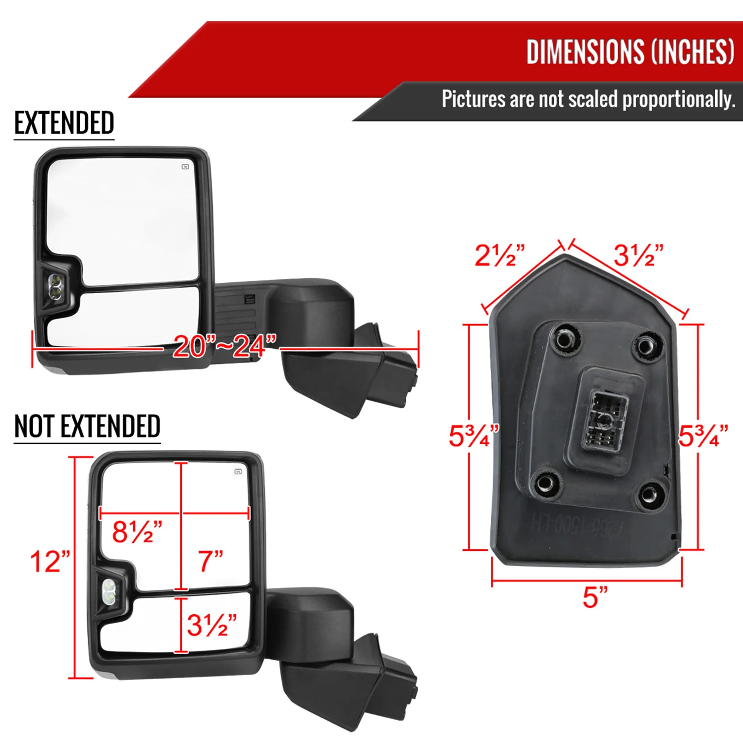 2019-2023 Chevy Silverado 1500 Heated Chrome Towing Mirrors & Turn Signal - Image 8