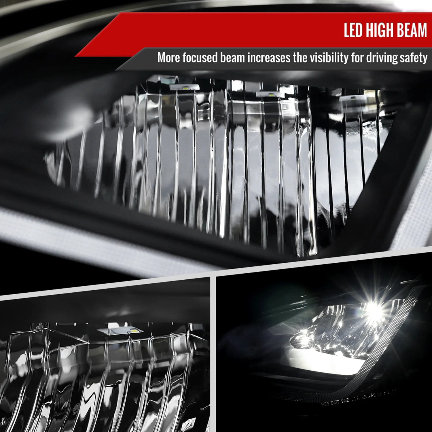 2019-2024 Chevy Malibu Full LED Projector Headlights Turn Signal Black - Image 5