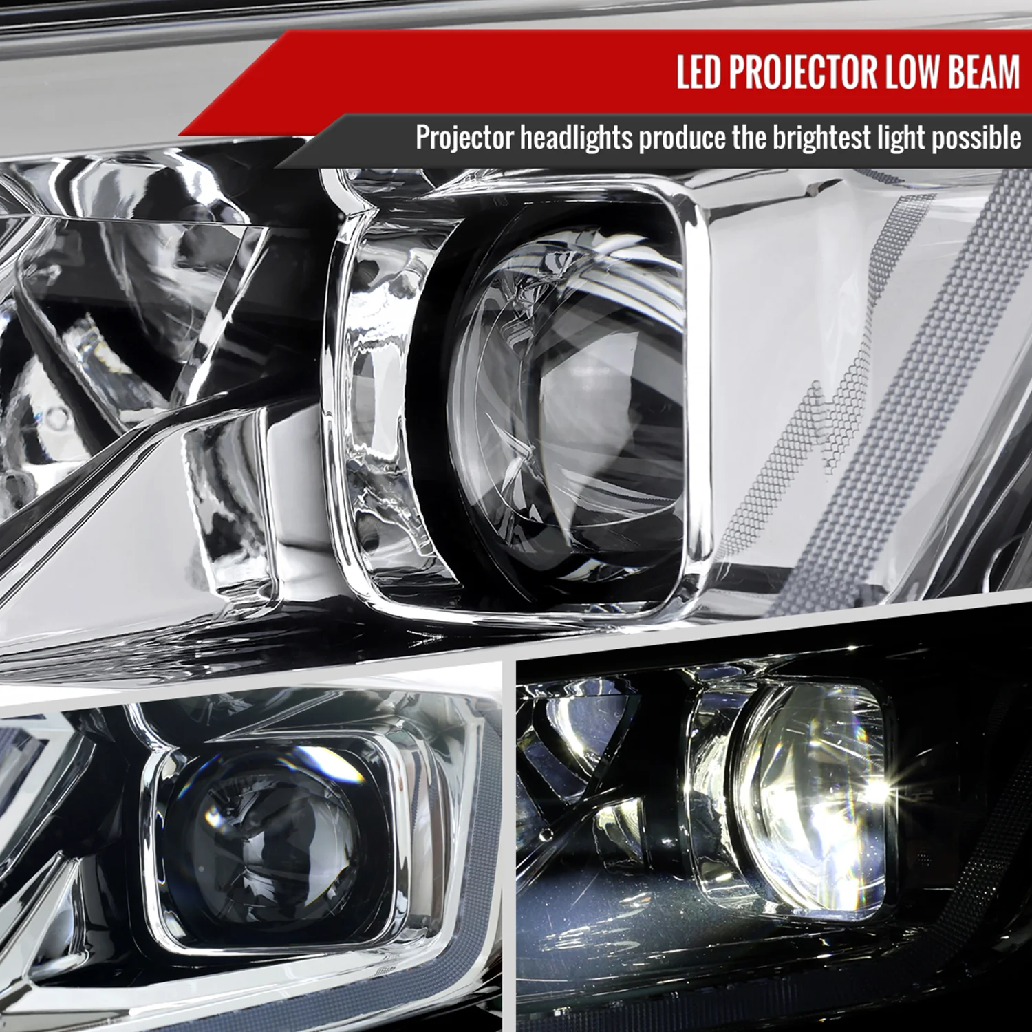 2019-2024 Chevy Malibu Full LED Projector Headlights Turn Signal Chrome - Image 4