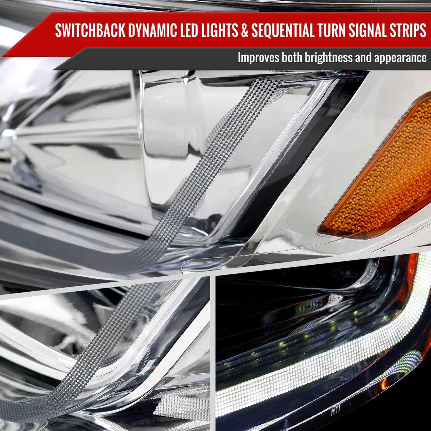 2019-2024 Chevy Malibu Full LED Projector Headlights Turn Signal Chrome - Image 6