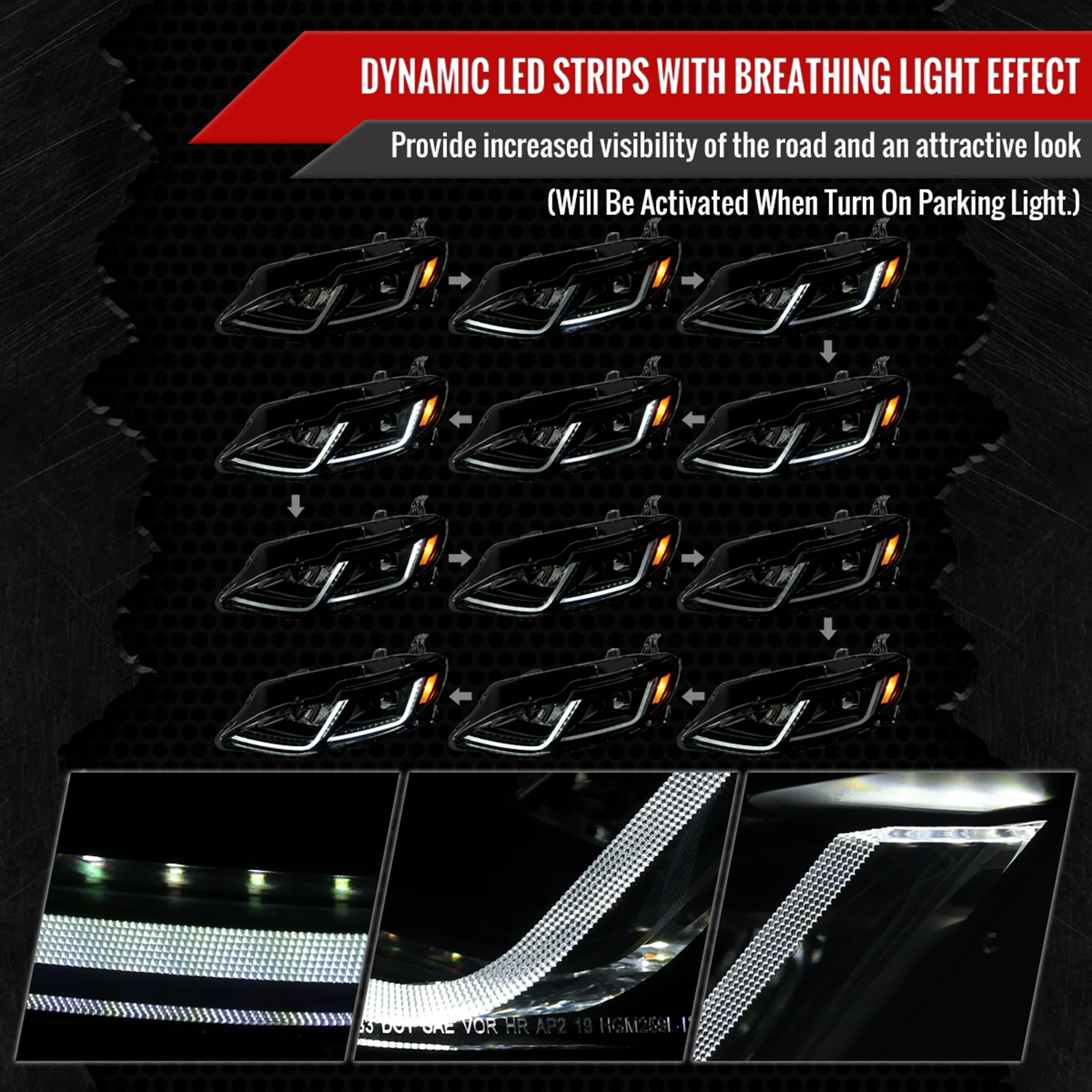 2019-2024 Chevy Malibu Full LED Projector Headlights Turn Signal Smoke - Image 2