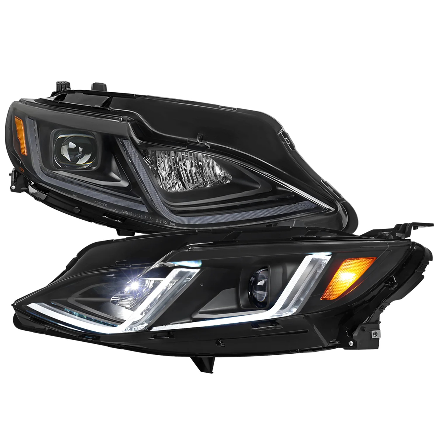 2019-2024 Chevy Malibu Sequential LED Turn Signal Projector Headlights Black
