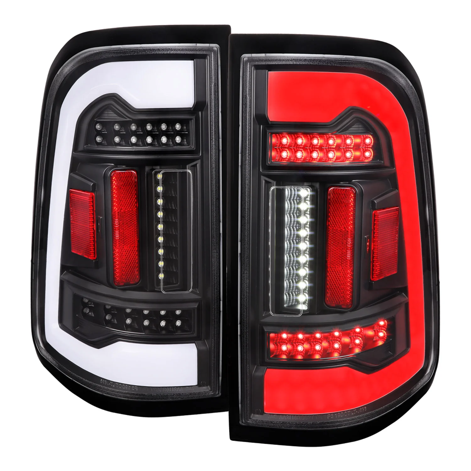 2019-2024 Dodge RAM 1500 LED Tail Lights Matte Black Housing/Clear Lens