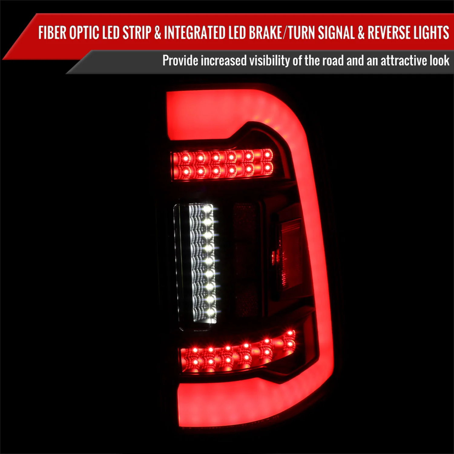 2019-2024 Dodge RAM 1500 LED Tail Lights Matte Black Housing/Clear Lens - Image 2