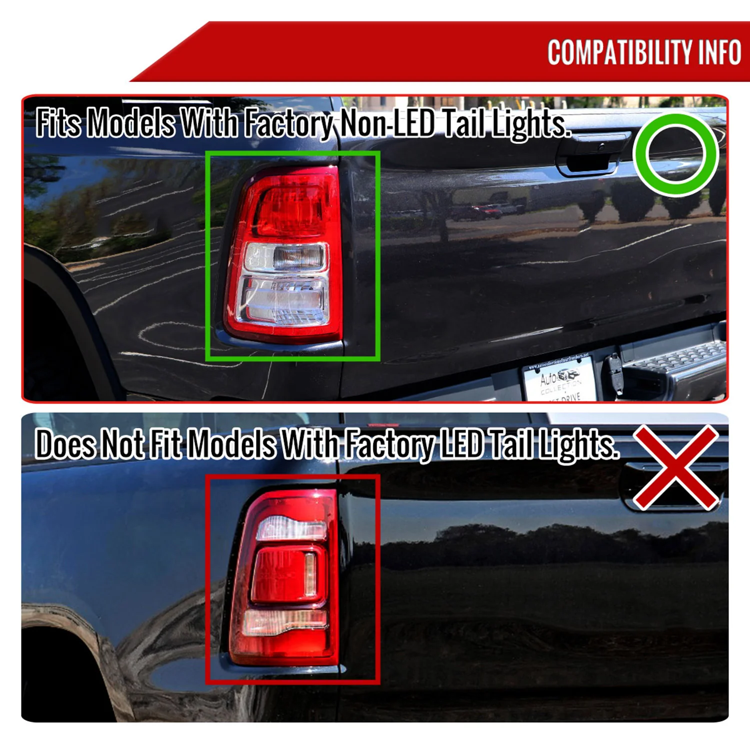 2019-2024 Dodge RAM 1500 LED Tail Lights Matte Black Housing/Clear Lens - Image 6