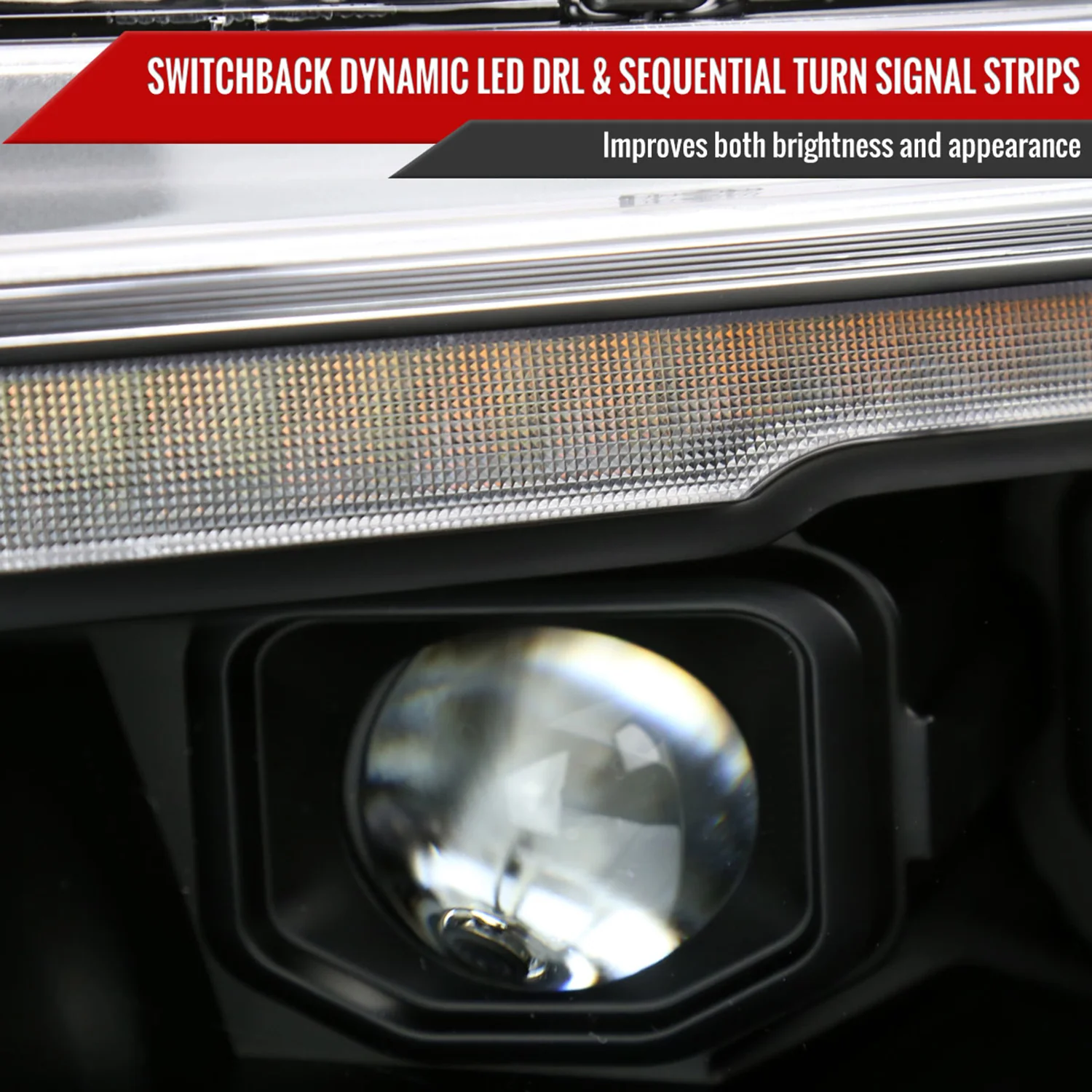 2019-2024 Dodge RAM 1500 Sequential LED Turn Signal Projector Headlights Black - Image 6