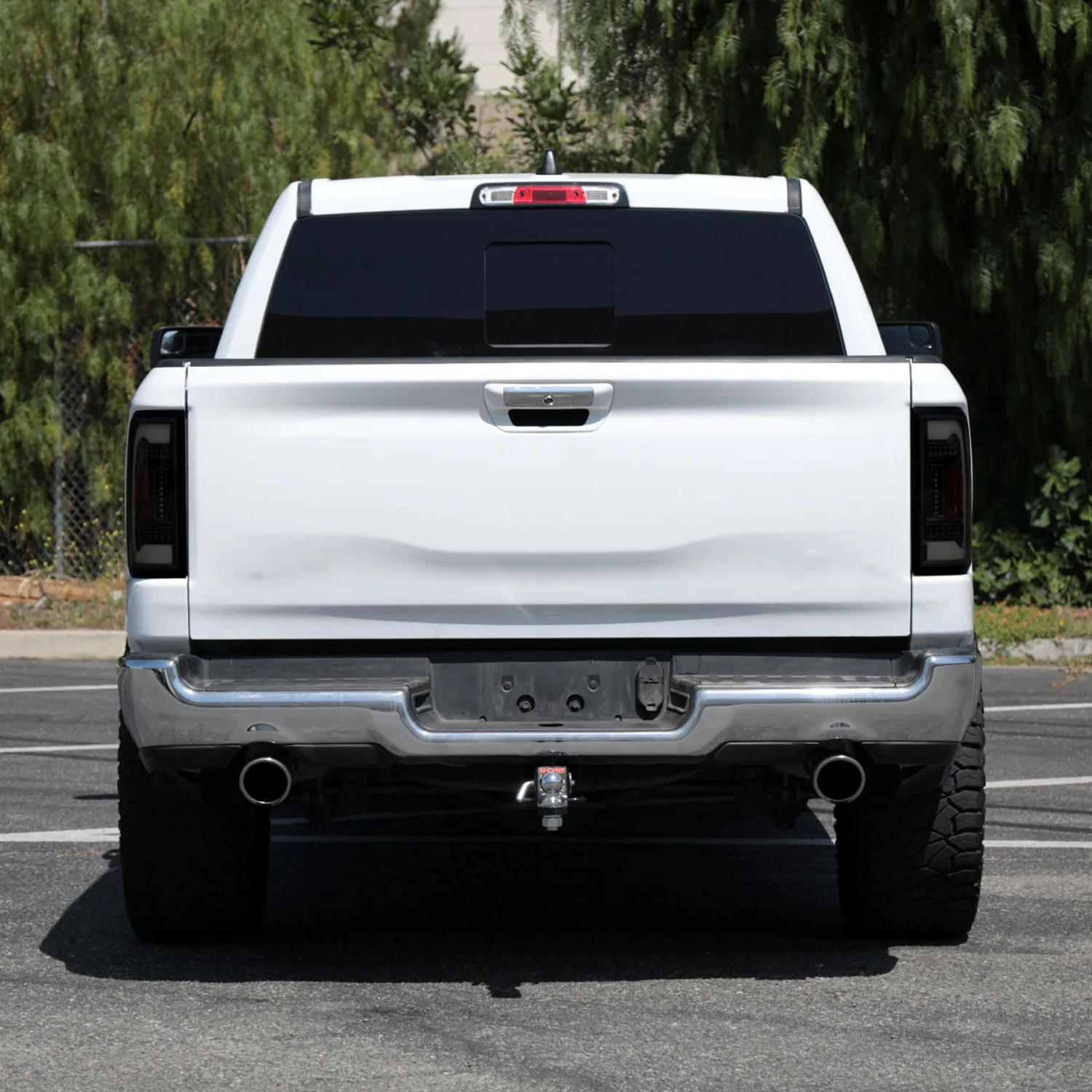 2019-2024 Dodge RAM 1500 White LED Bar Tail Lights Glossy Black/Smoke Lens - Image 10