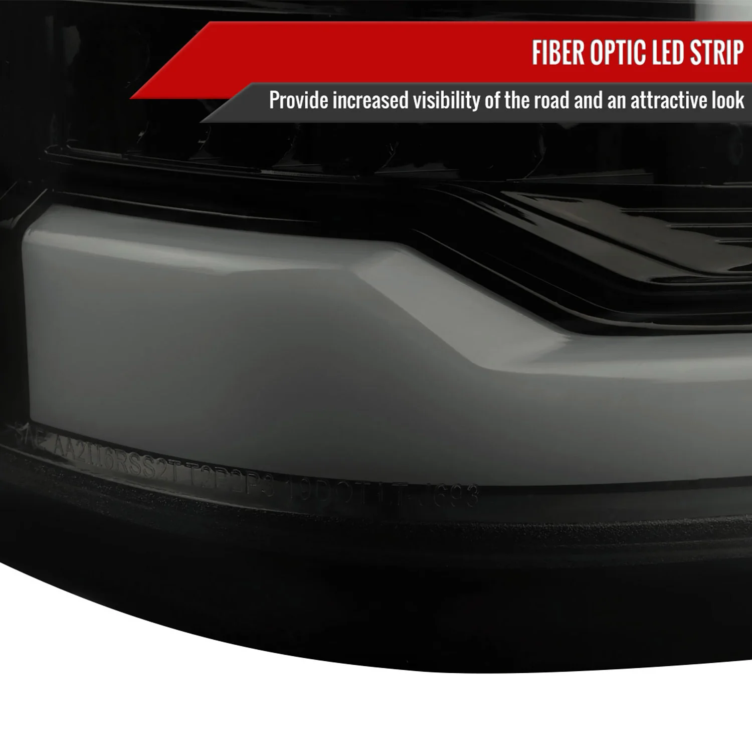 2019-2024 Dodge RAM 1500 White LED Bar Tail Lights Glossy Black/Smoke Lens - Image 3