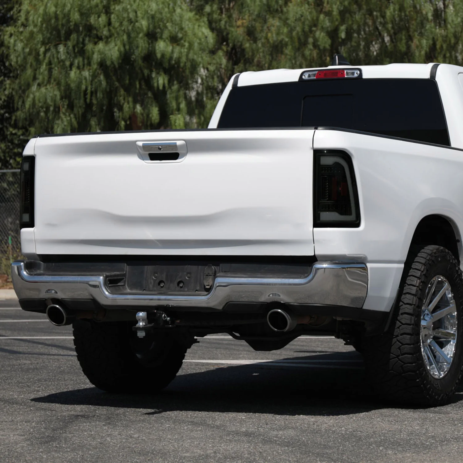 2019-2024 Dodge RAM 1500 White LED Bar Tail Lights Glossy Black/Smoke Lens - Image 9