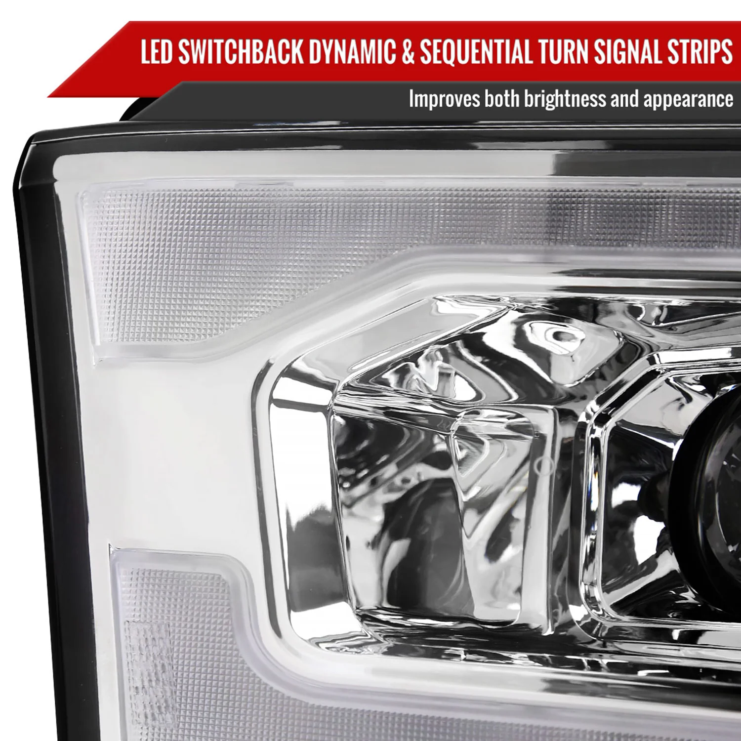 2019-2024 Dodge RAM 2500/3500/4500/5500 LED Signal Projector Headlights Chrome - Image 6