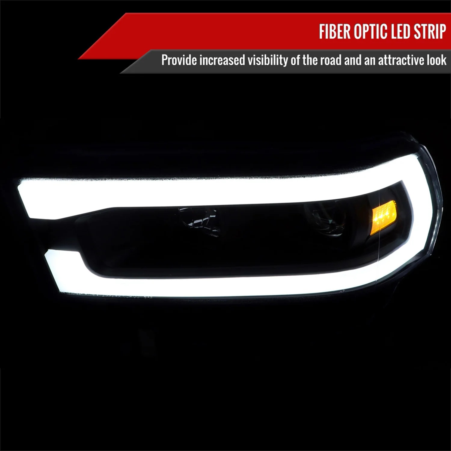 2019-2024 Dodge RAM 2500/3500/4500/5500 LED Tube Projector Headlights Black - Image 2