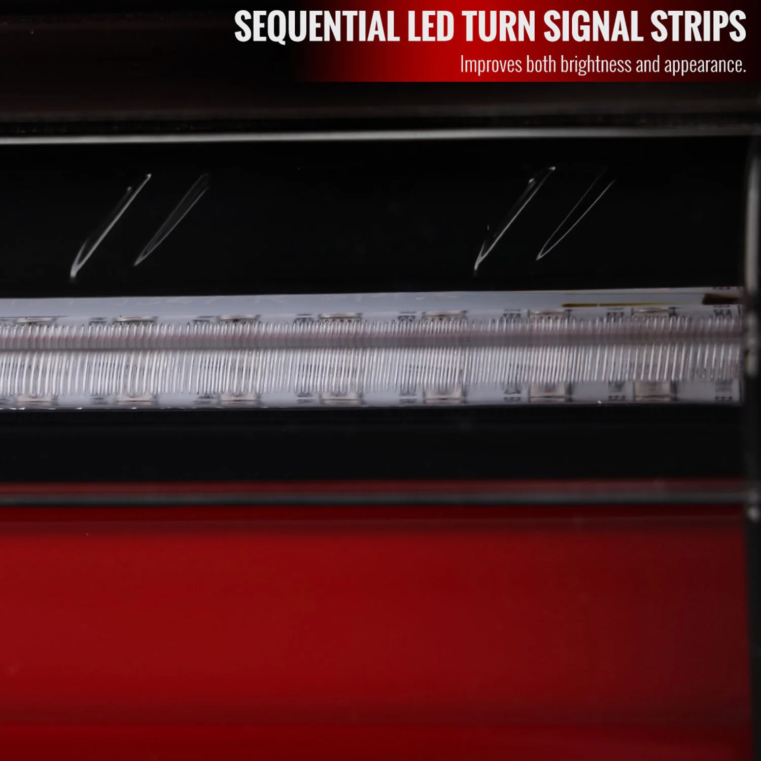 2019-2024 Toyota RAV4 Red LED Bar Signal Tail Lights Jet Black/Clear - Image 4