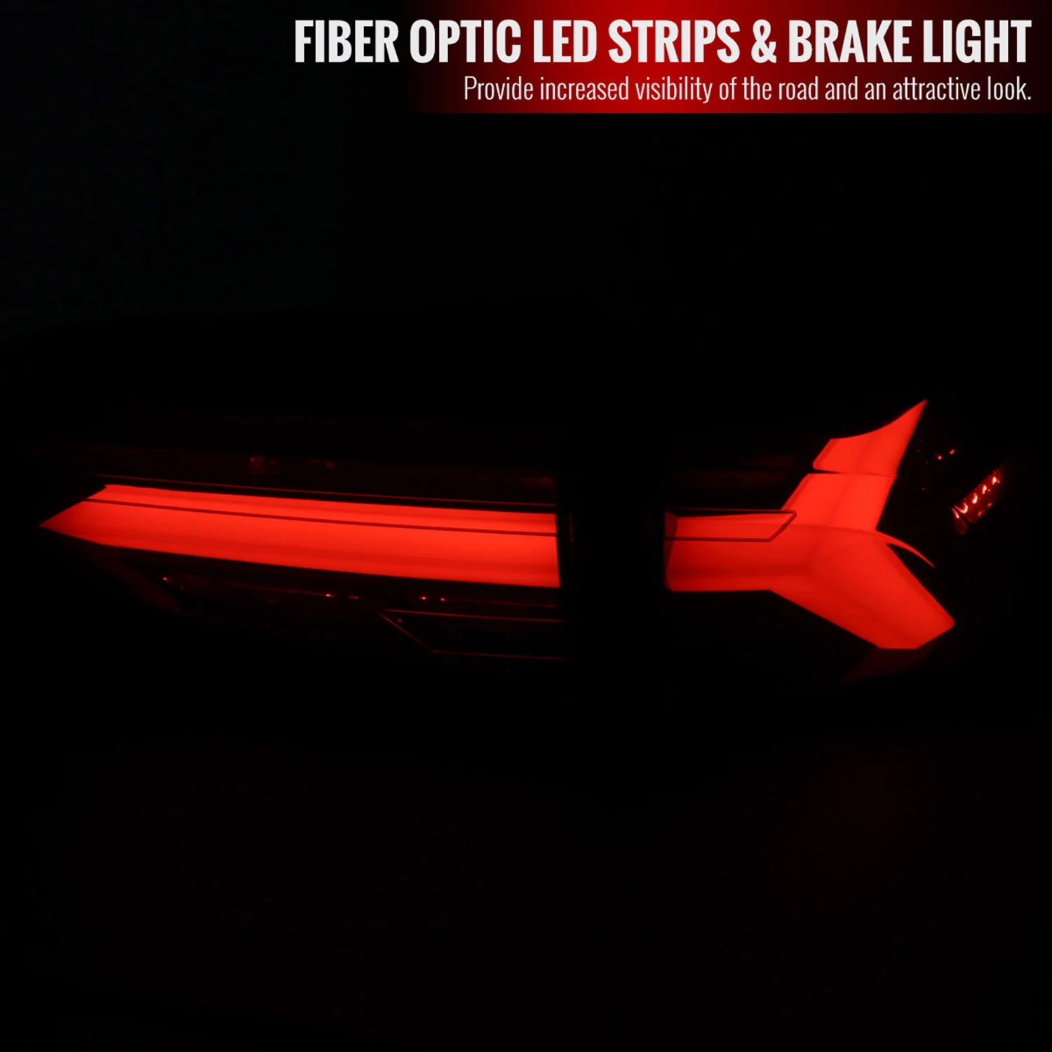 2019-2024 Toyota RAV4 White LED Bar Signal Tail Lights Glossy Black/Dark Smoke - Image 3