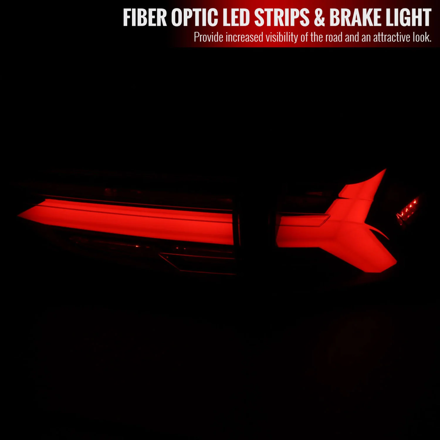 2019-2024 Toyota RAV4 White LED Bar Signal Tail Lights Matt Black/Clear - Image 3