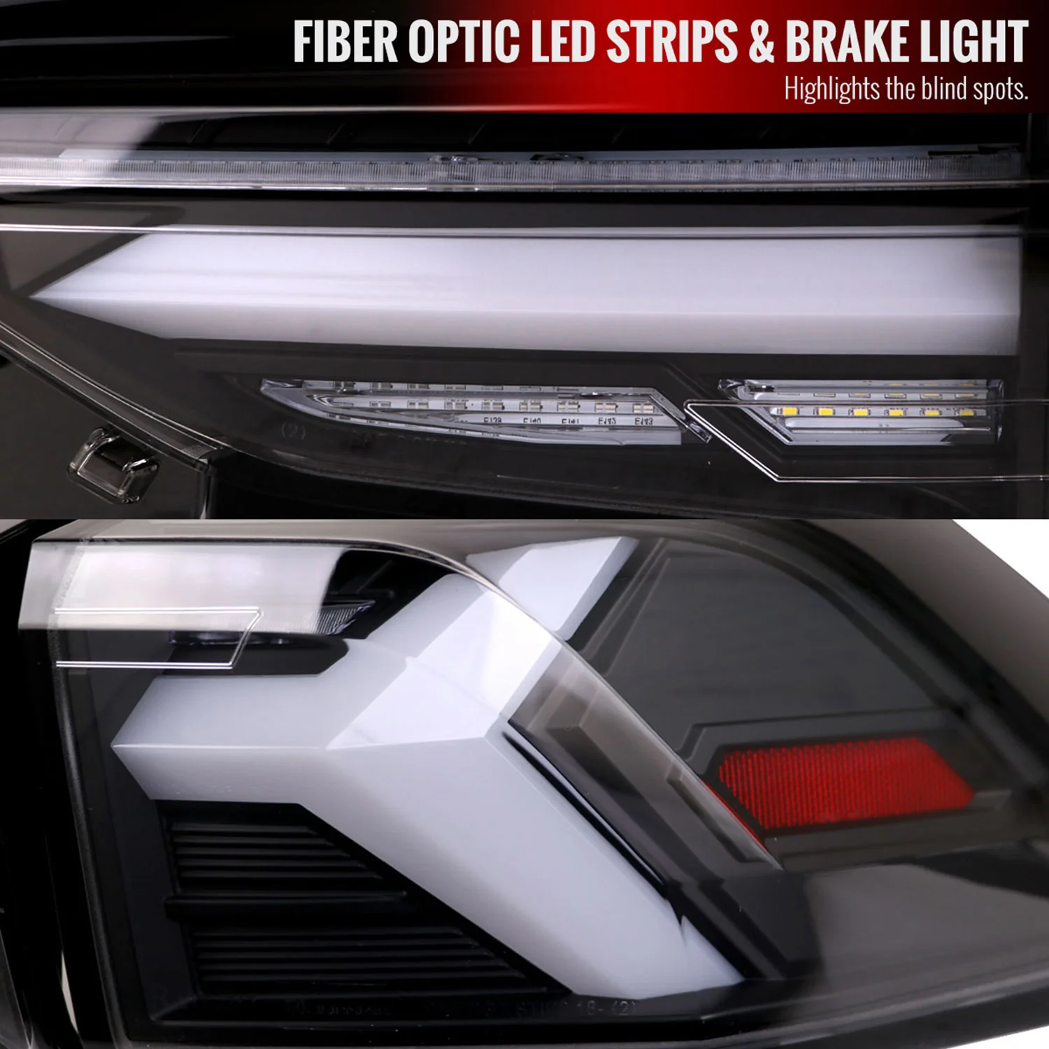 2019-2024 Toyota RAV4 White LED Bar Signal Tail Lights Matt Black/Clear - Image 5