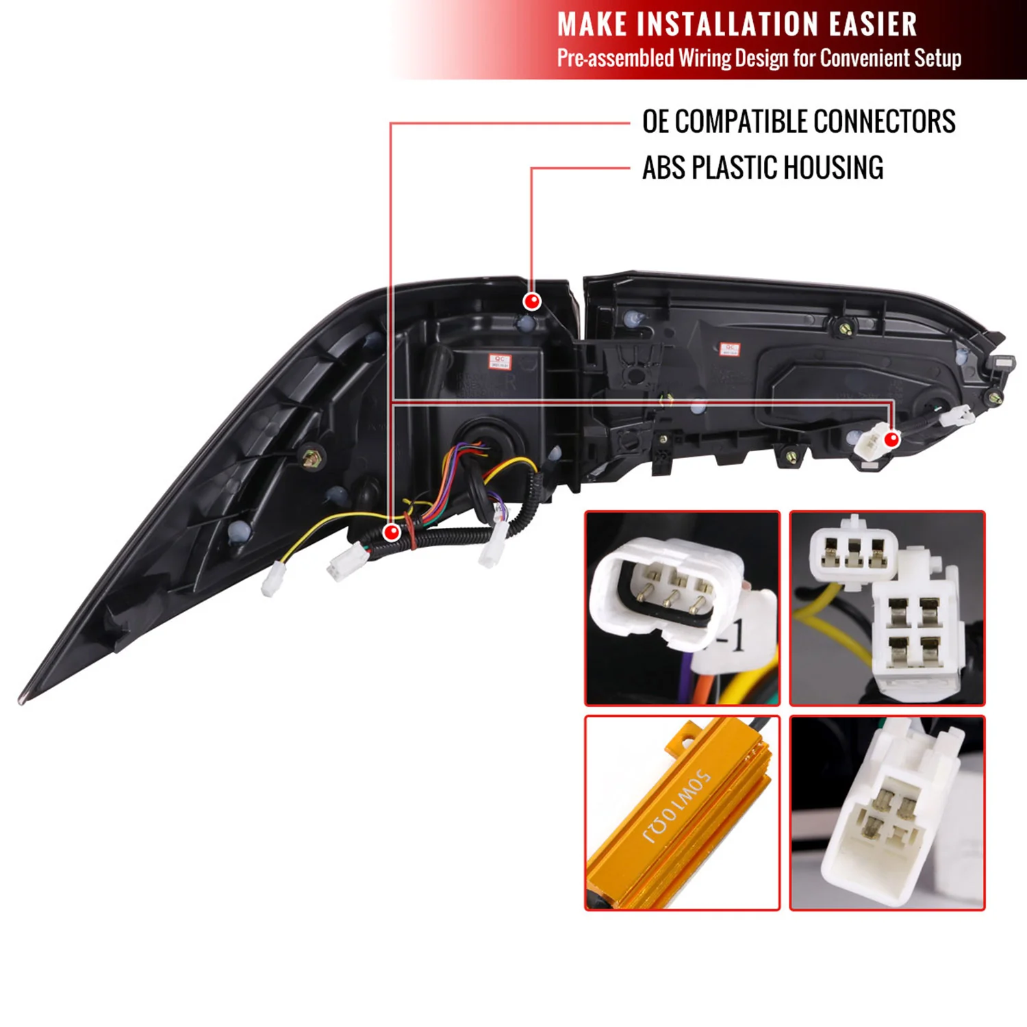 2019-2024 Toyota RAV4 White LED Bar Signal Tail Lights Matt Black/Clear - Image 8