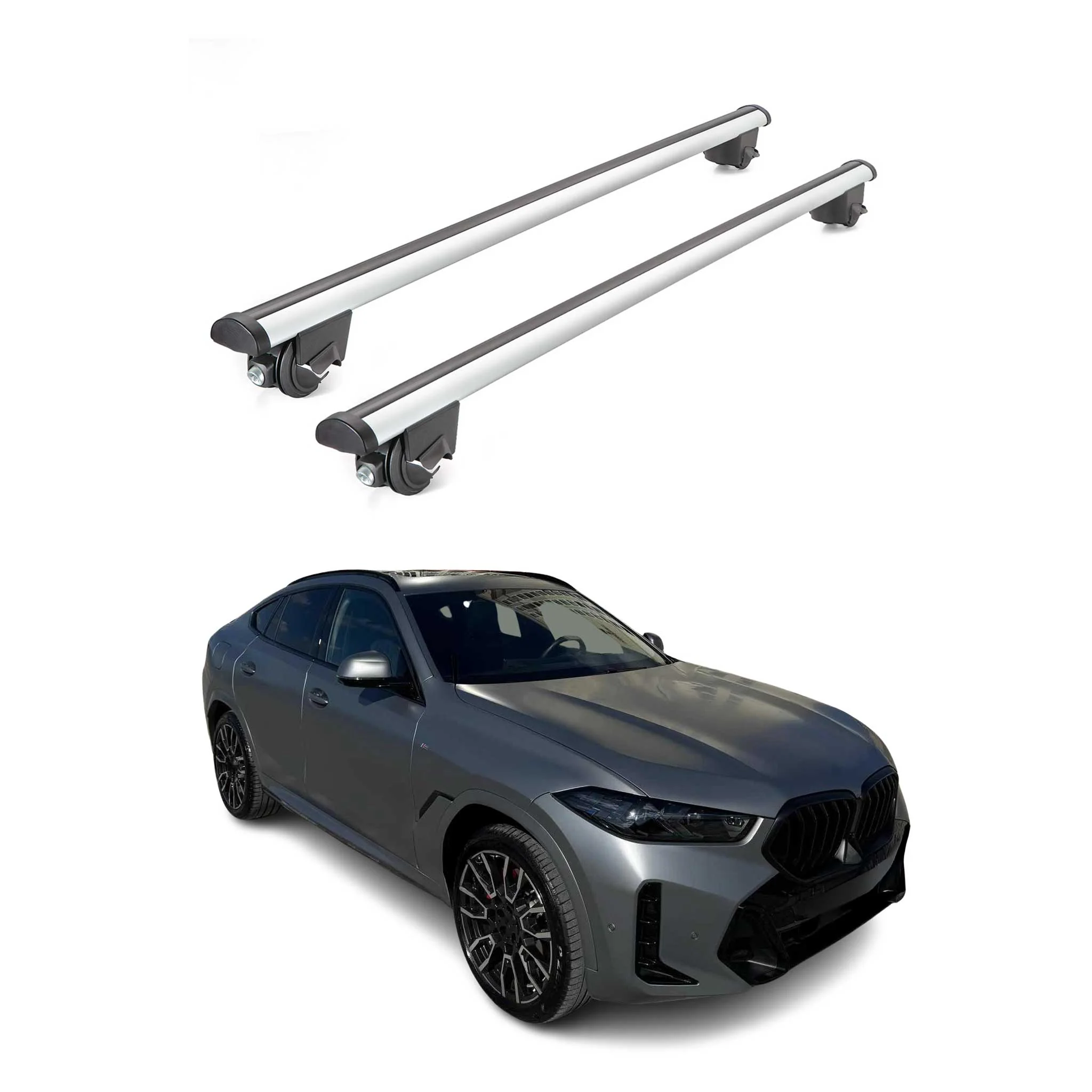 2020-2026 BMW X6 G06 Roof Rack Cross Bars Luggage 220 Lbs Gray 2 Pcs