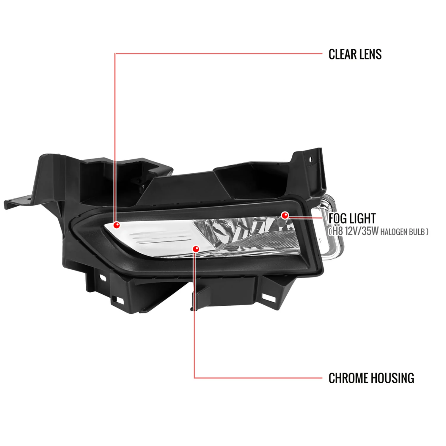 2020-2022 Nissan Versa H8 Fog Lights Kit Chrome Housing/Clear Lens - Image 9