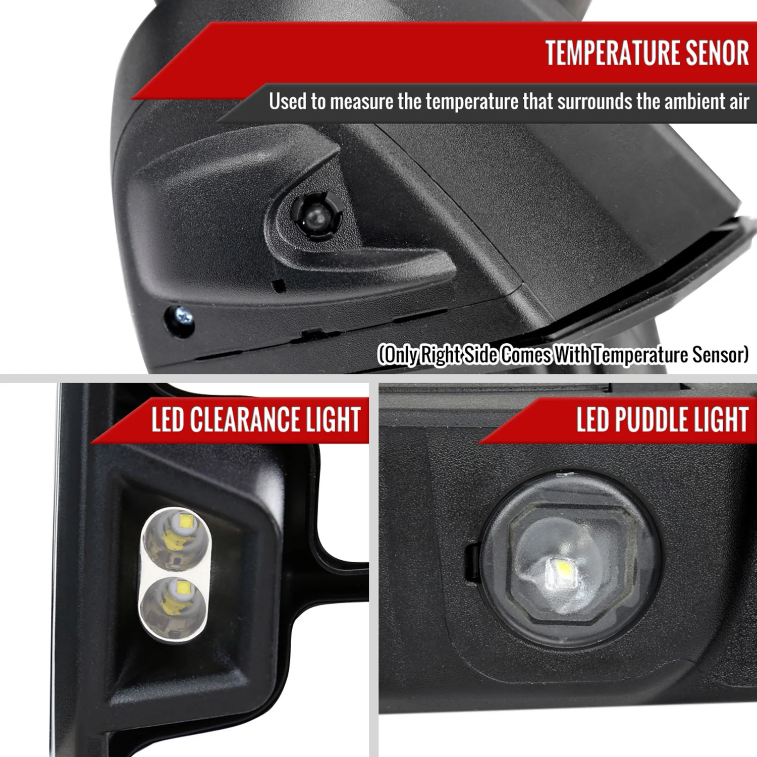 2020-2024 Chevy Silverado/GMC Sierra 2500HD/3500HD Heated Towing Mirrors Smoke - Image 6