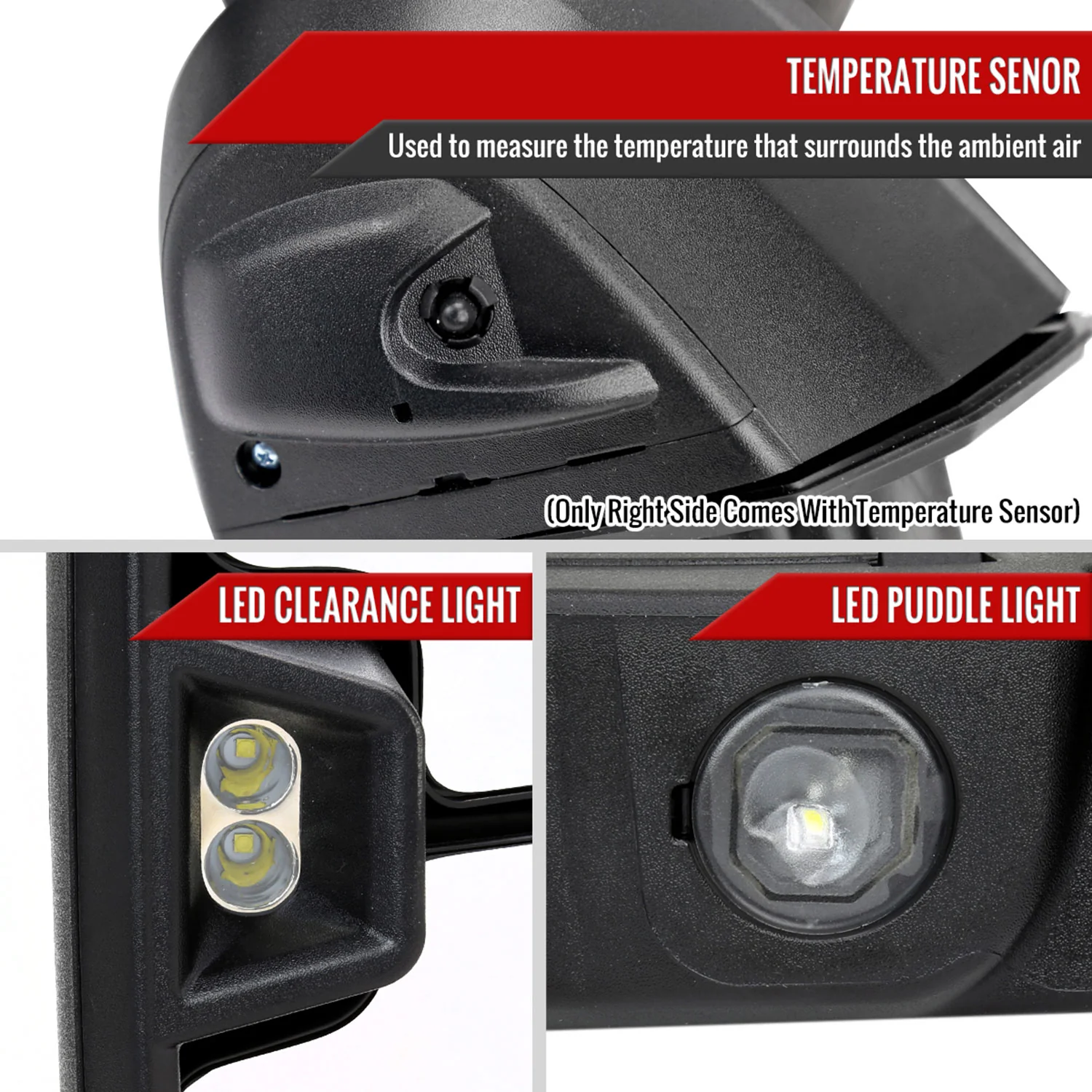 2020-2024 Chevy Silverado /Sierra 2500HD/3500HD Heated Towing Mirrors Smoke - Image 6
