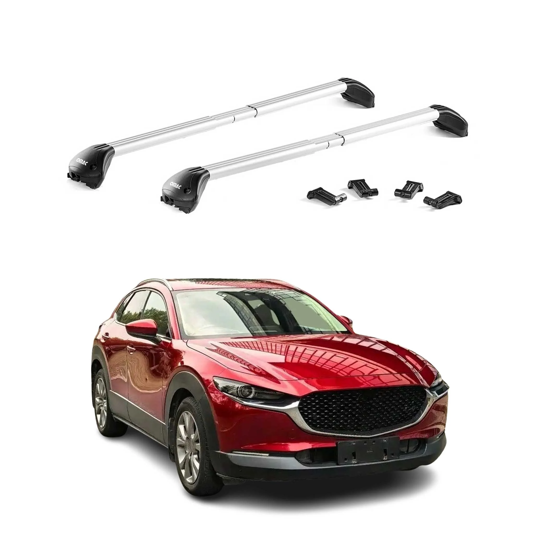 2020-2026 Mazda CX-30 Roof Rack Cross Bars Luggage Carrier Alu Silver 2x